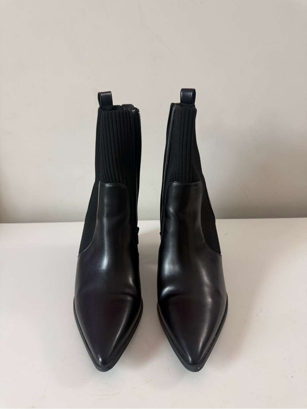 Wild Pair Black Pointed Toe Chelsea Booties